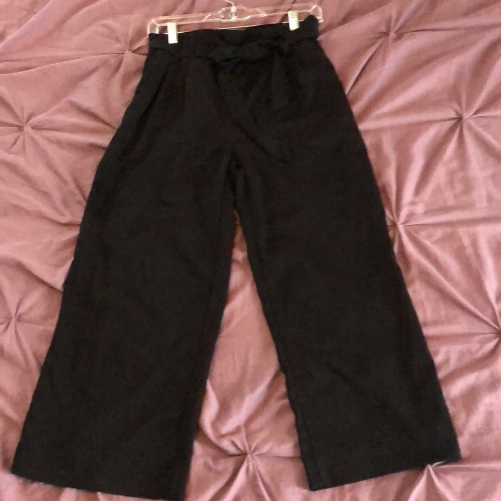 Black Paper Bag Pants
